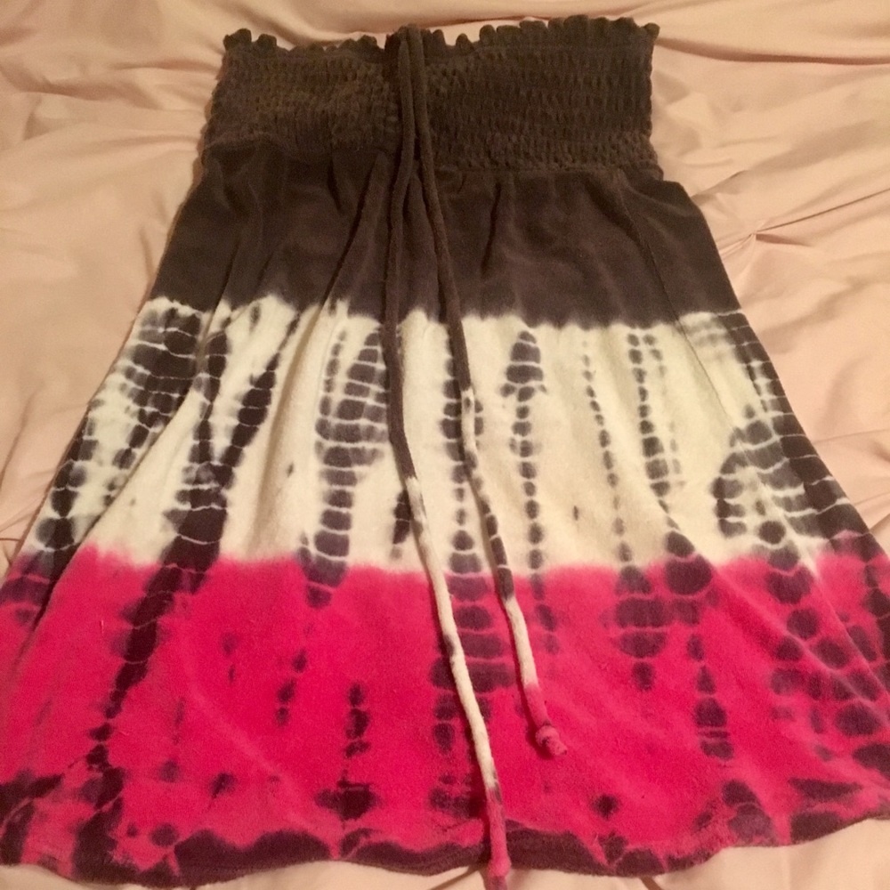 Super cute pink and grey tie dye beach cover up